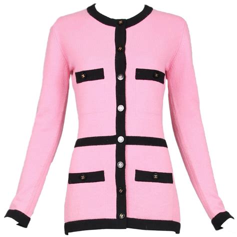 chanel pink sweater 2021|chanel leather cardigan.